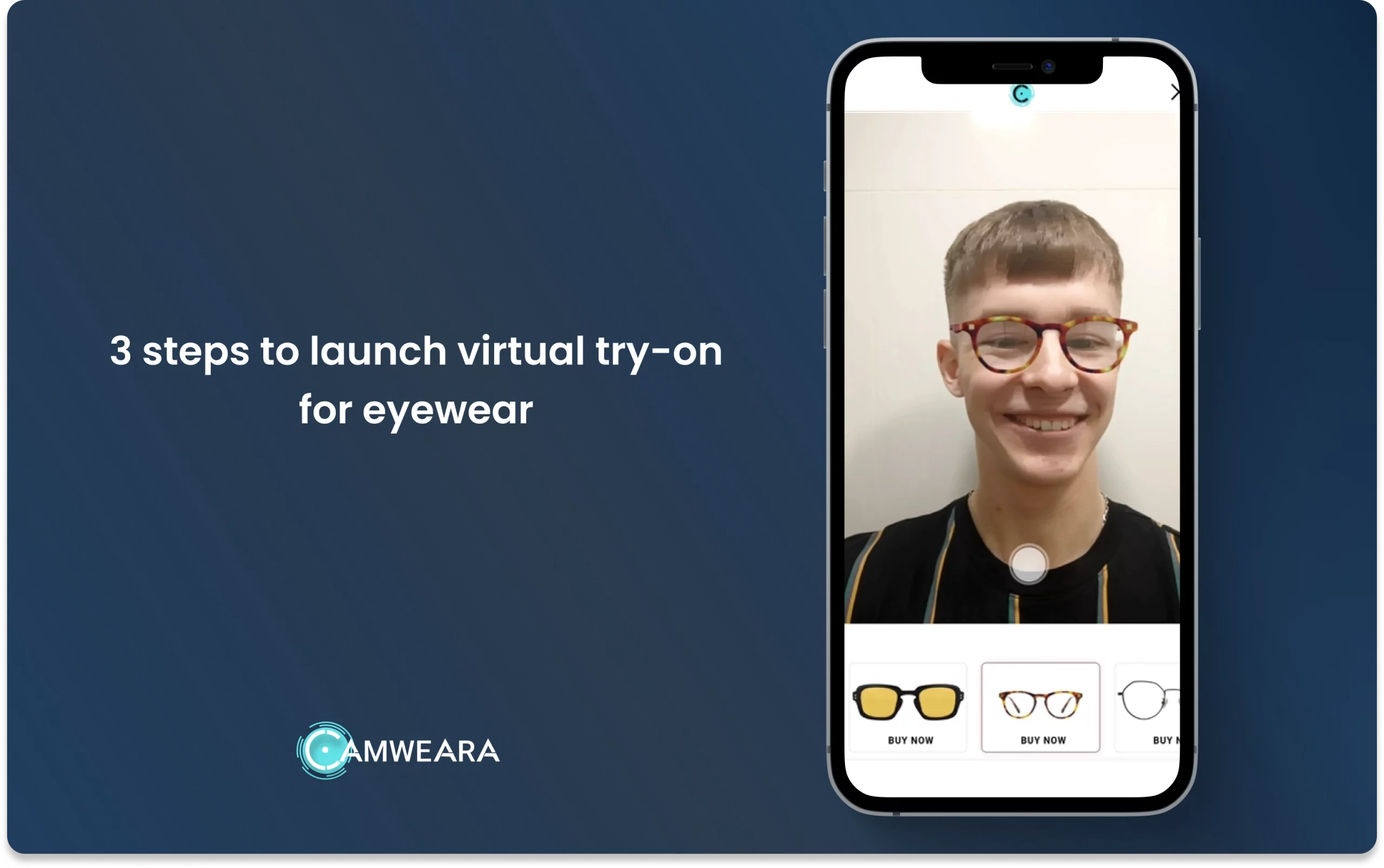 Blog banner shown how to integrate the virtual try-on for eyewear in 3steps