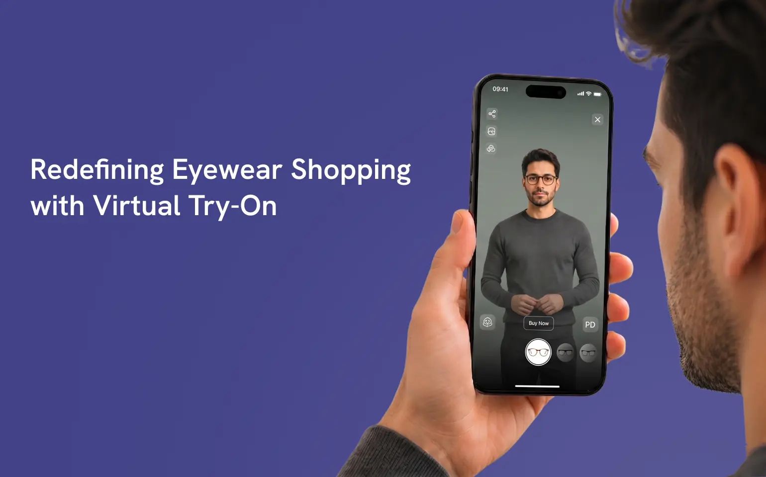Virtual eyewear try-on experience for online glasses shopping