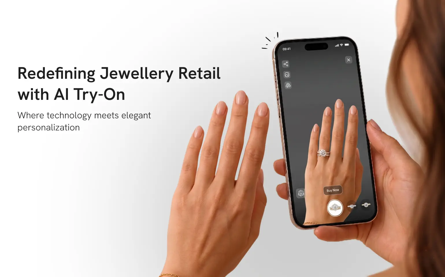 Virtual jewelry try-on technology for online jewelry shopping